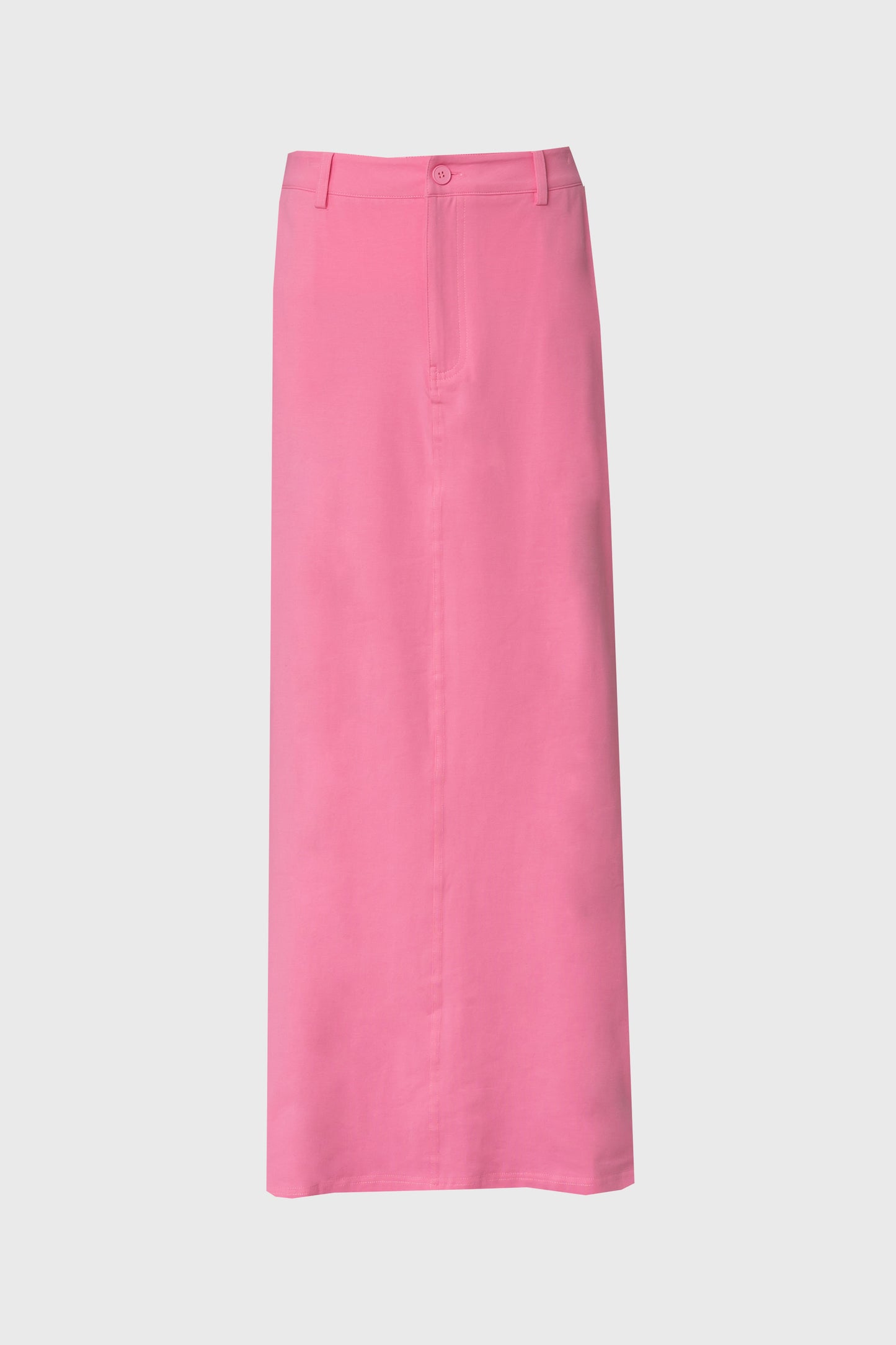 Pink Stretch Cotton Maxi Skirt