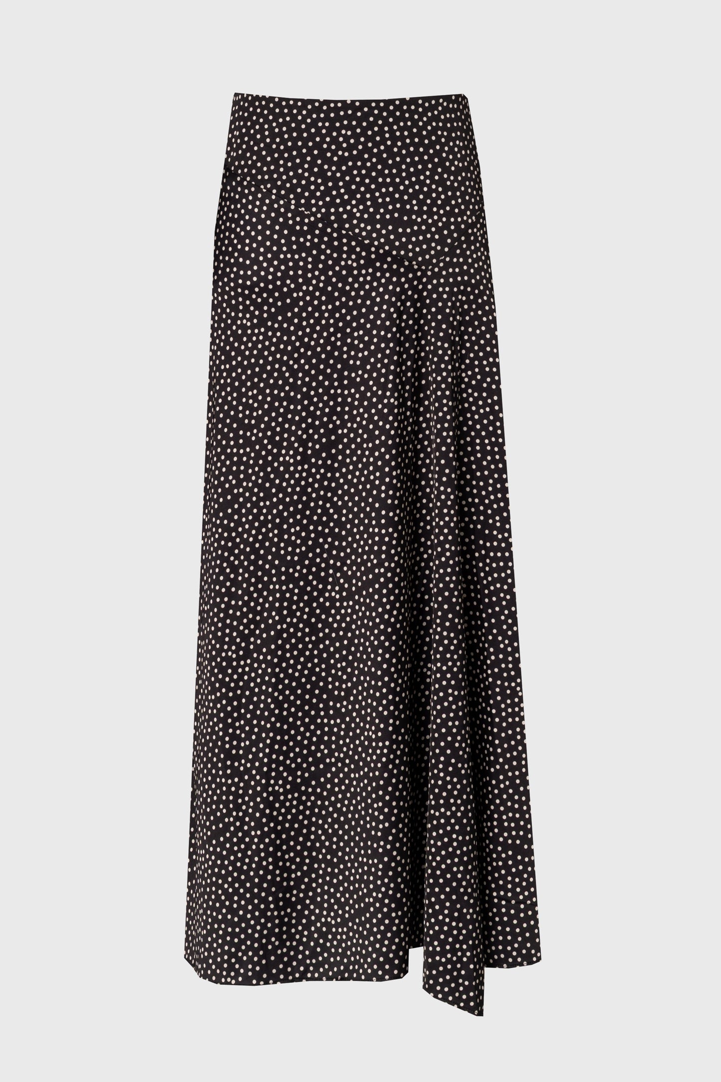 Black Polka Dot Asymmetrical Flare Skirt