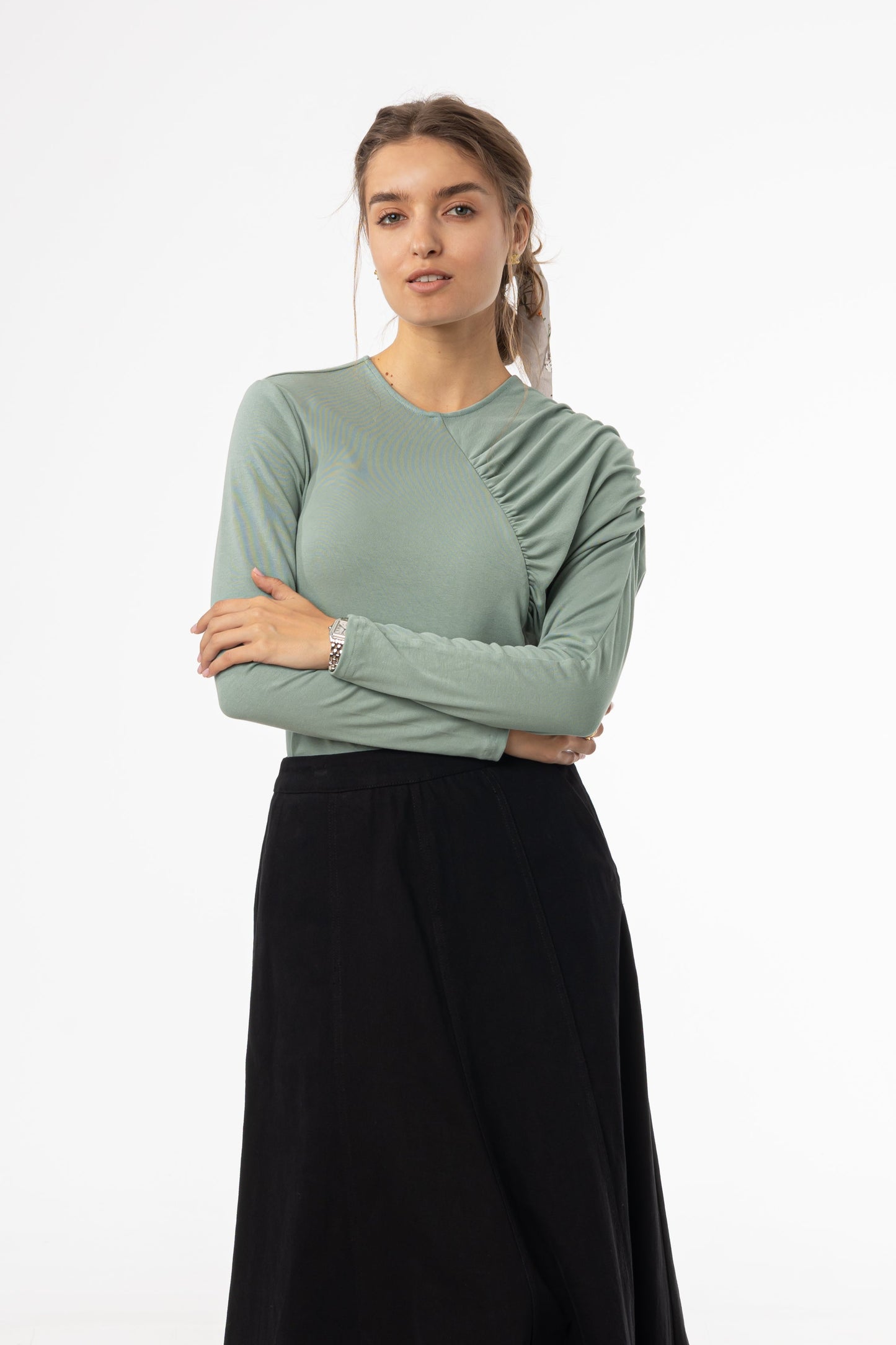 Seafoam Side Ruched Top