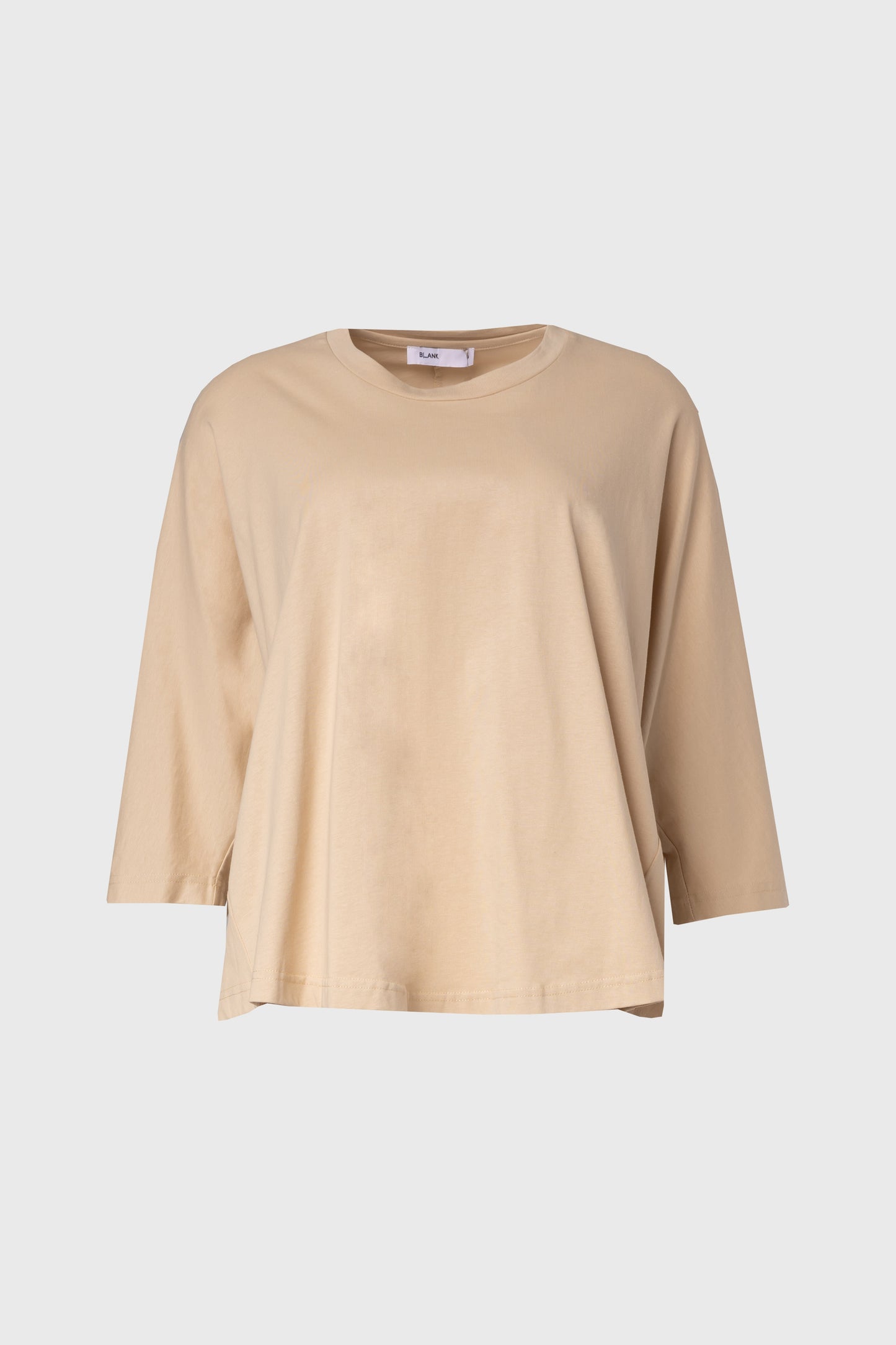 Tan Oversized Dolman 3/4 Sleeve T-Shirt