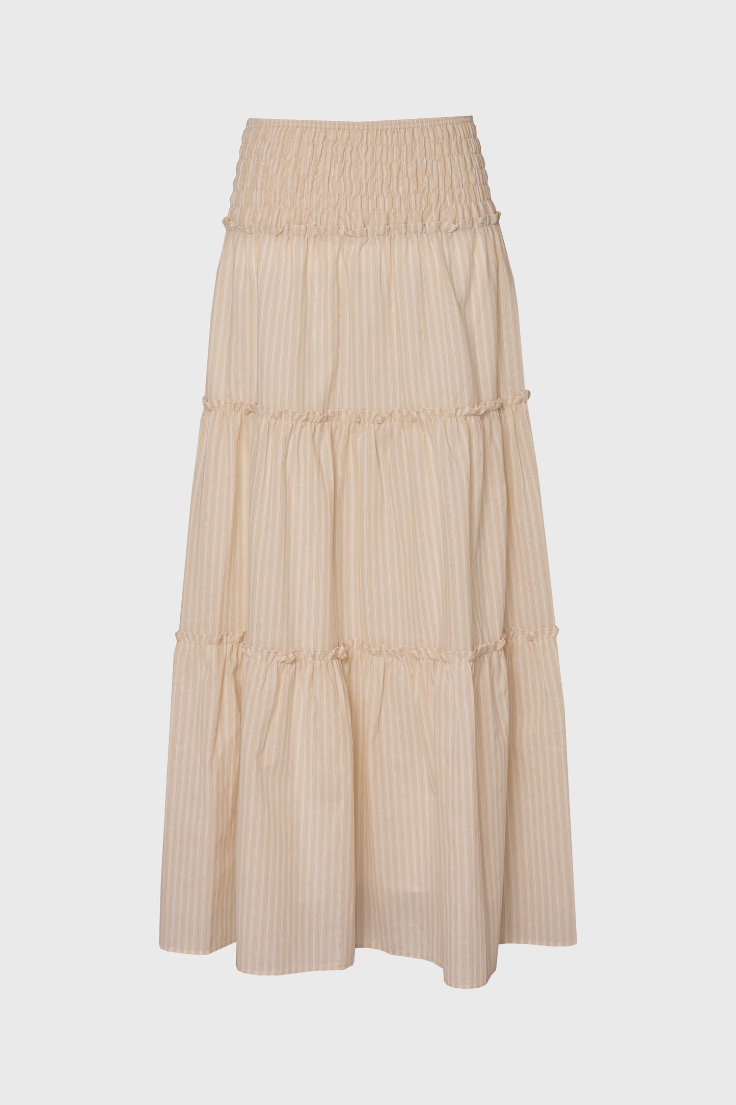 Tan Striped Maxi Skirt