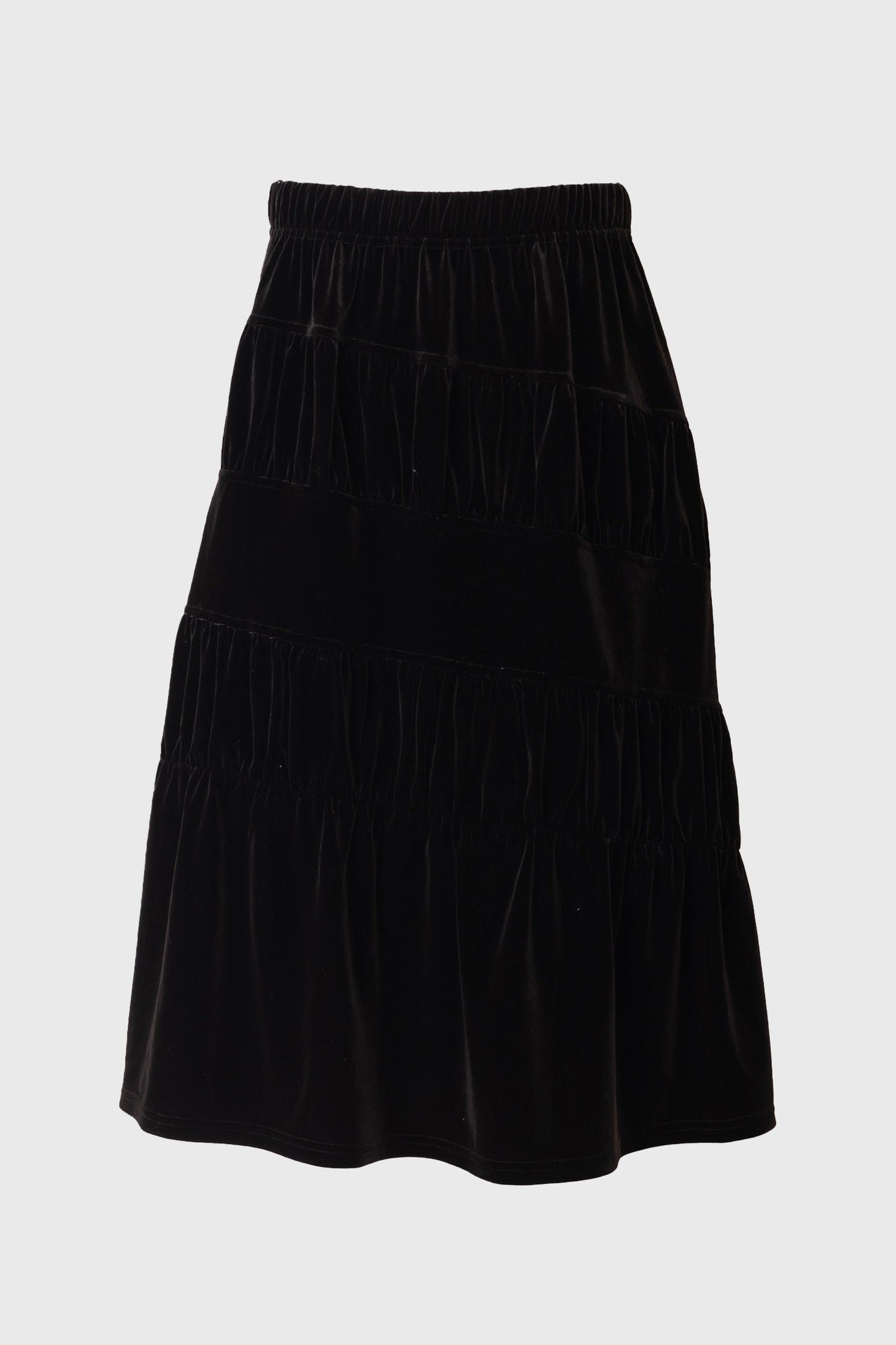 Black Layered Velvet Skirt