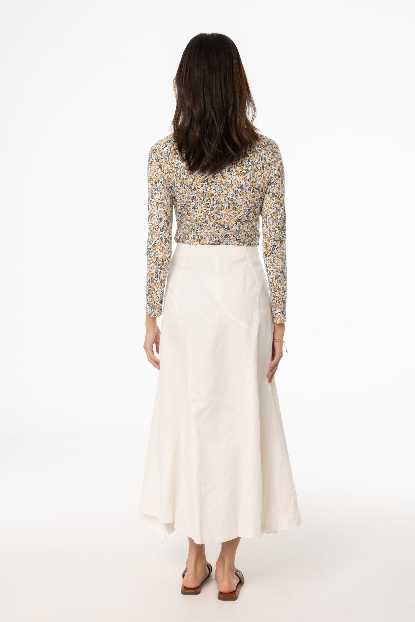 White Asymmetrical Maxi Skirt
