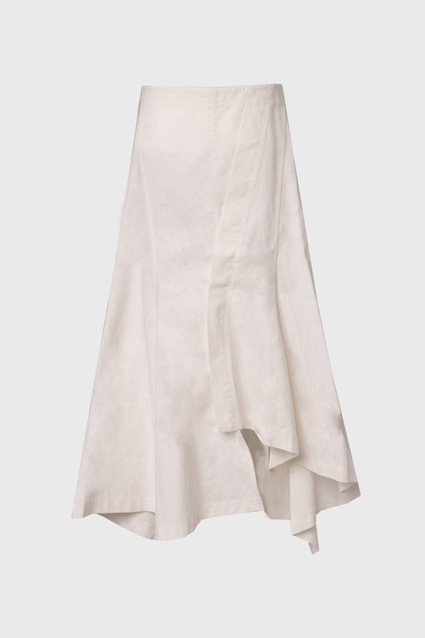 White Asymmetrical Maxi Skirt