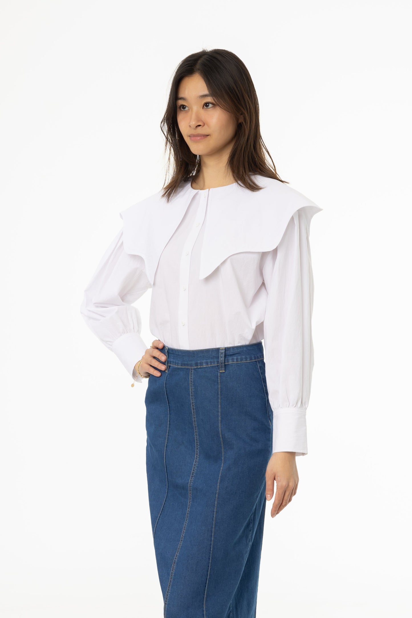 White Collared Blouse