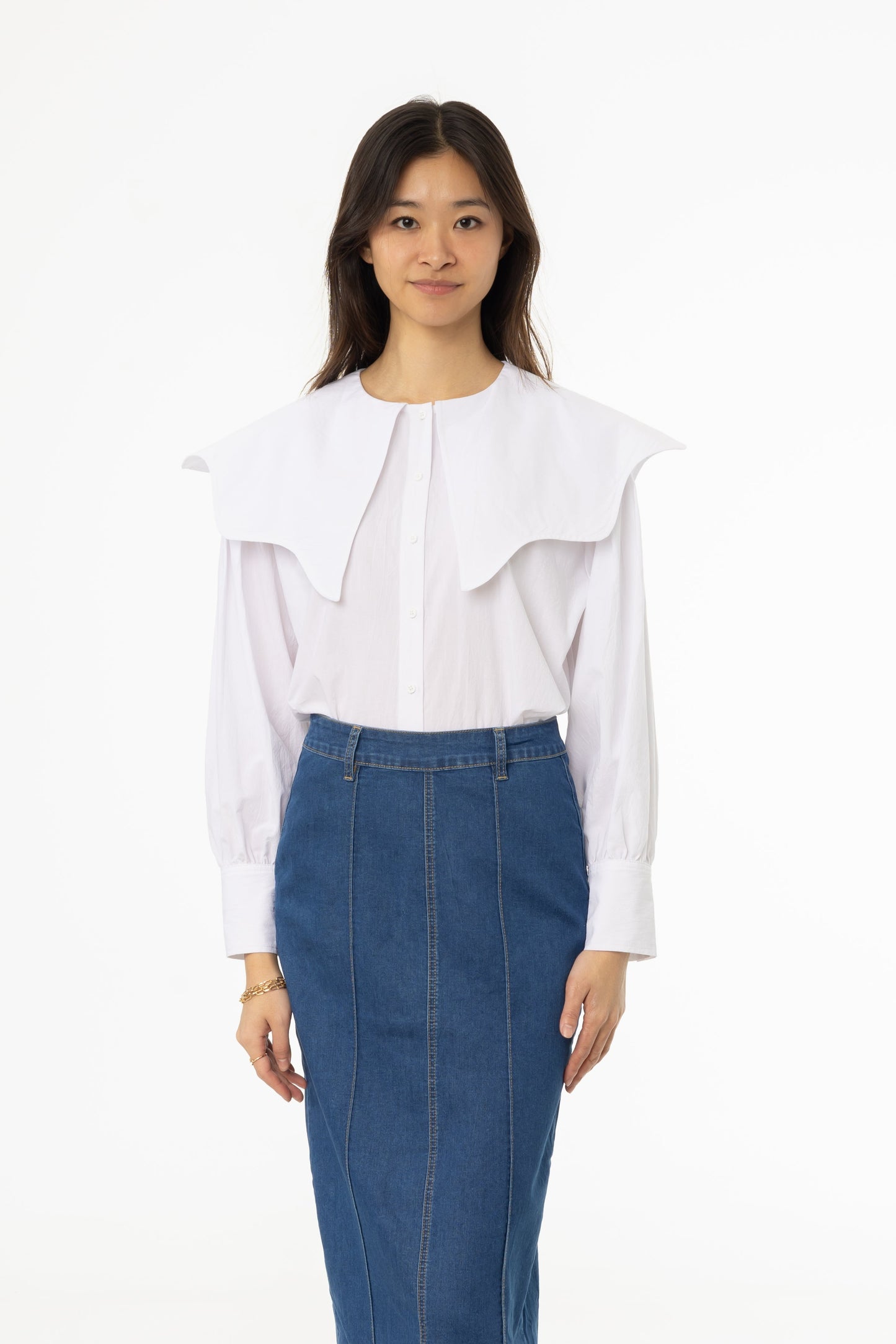 White Collared Blouse