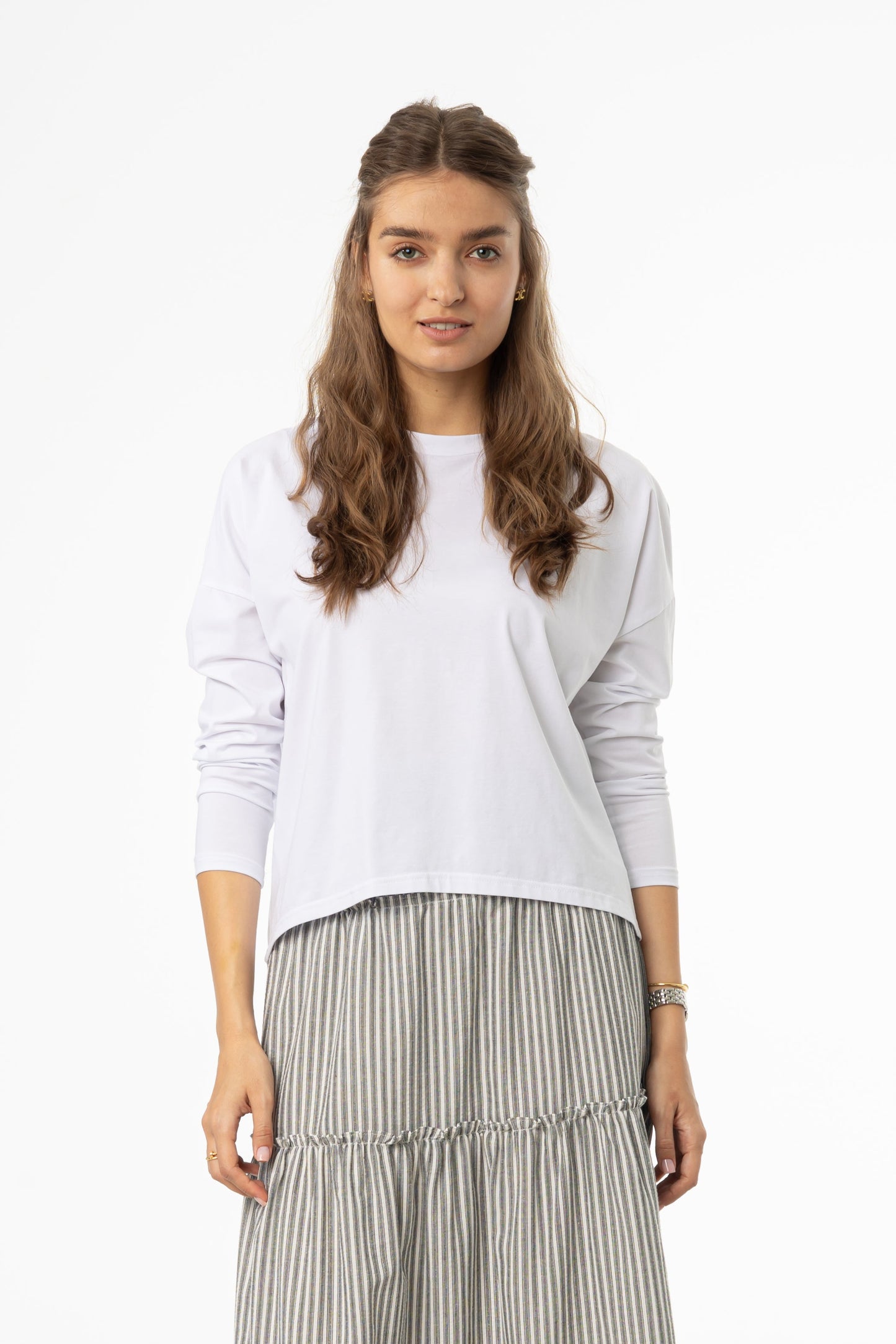 White Dolman Long Sleeve T-Shirt