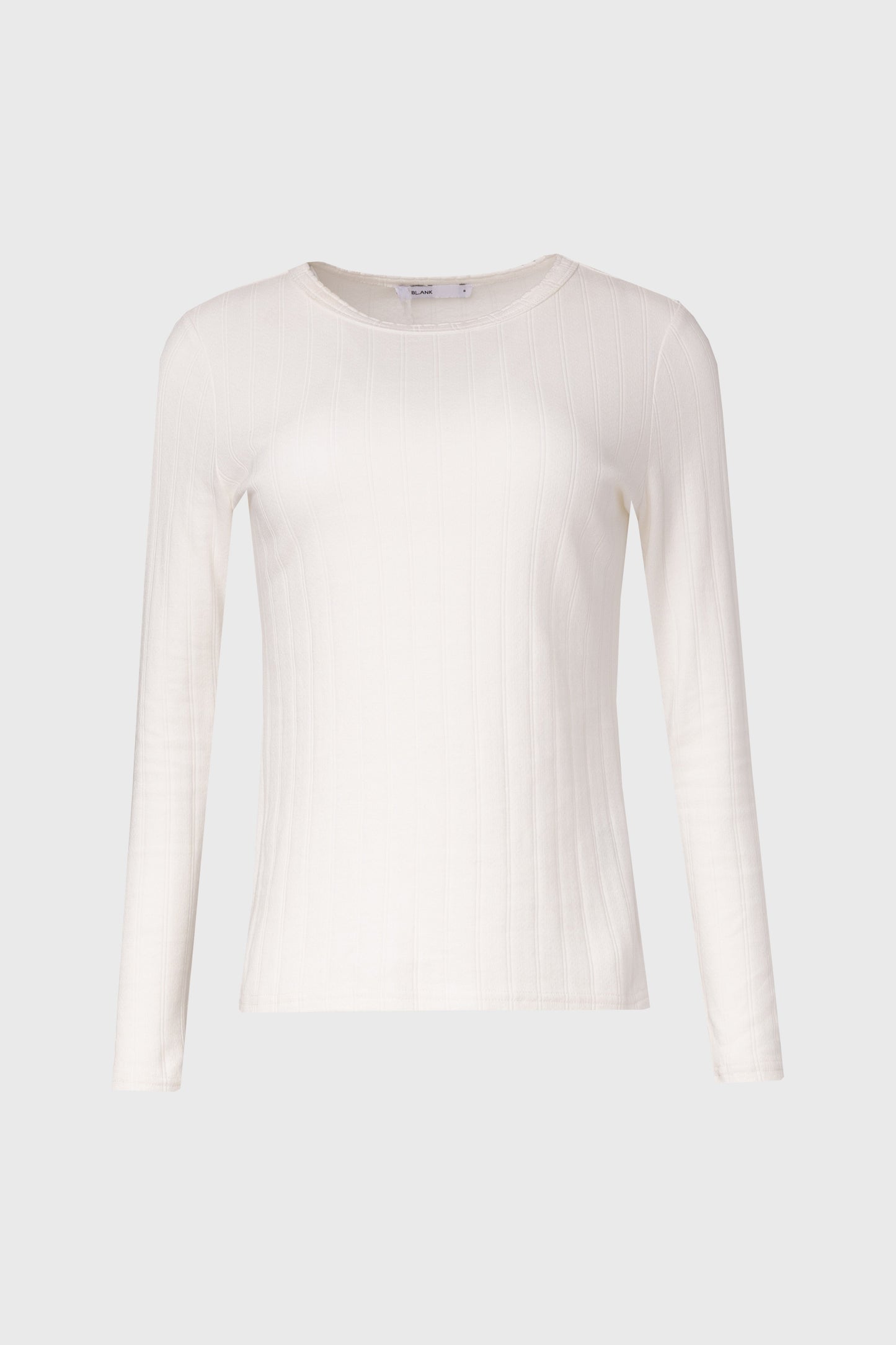 White Pointelle Scalloped T-Shirt