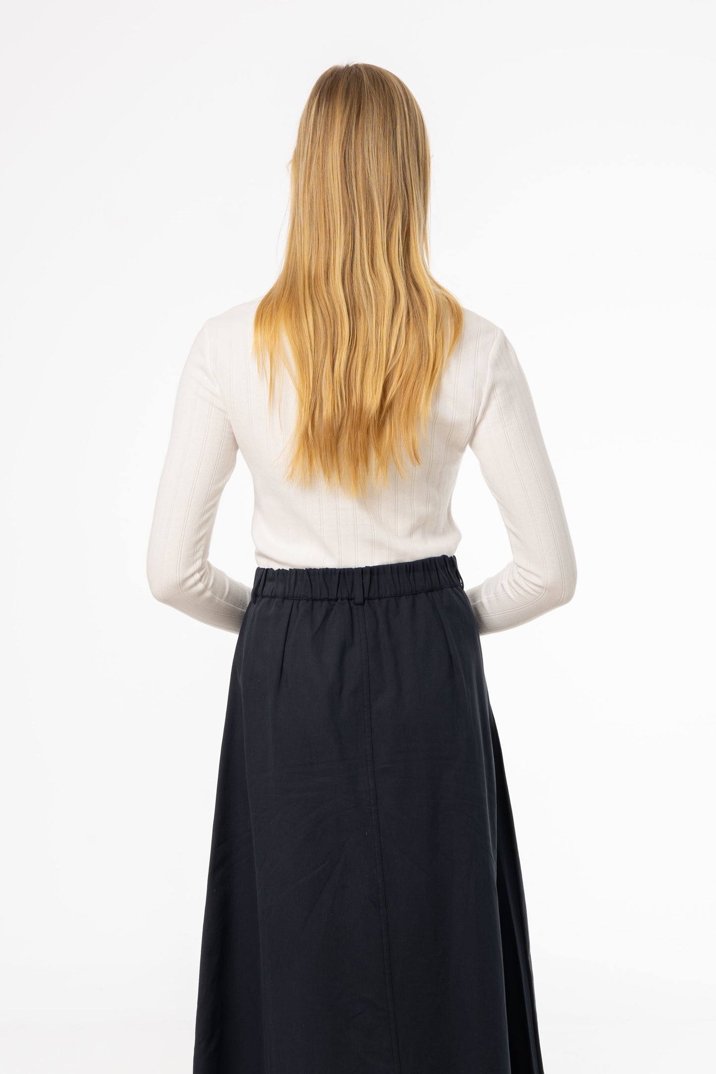 White Pointelle Scalloped T-Shirt