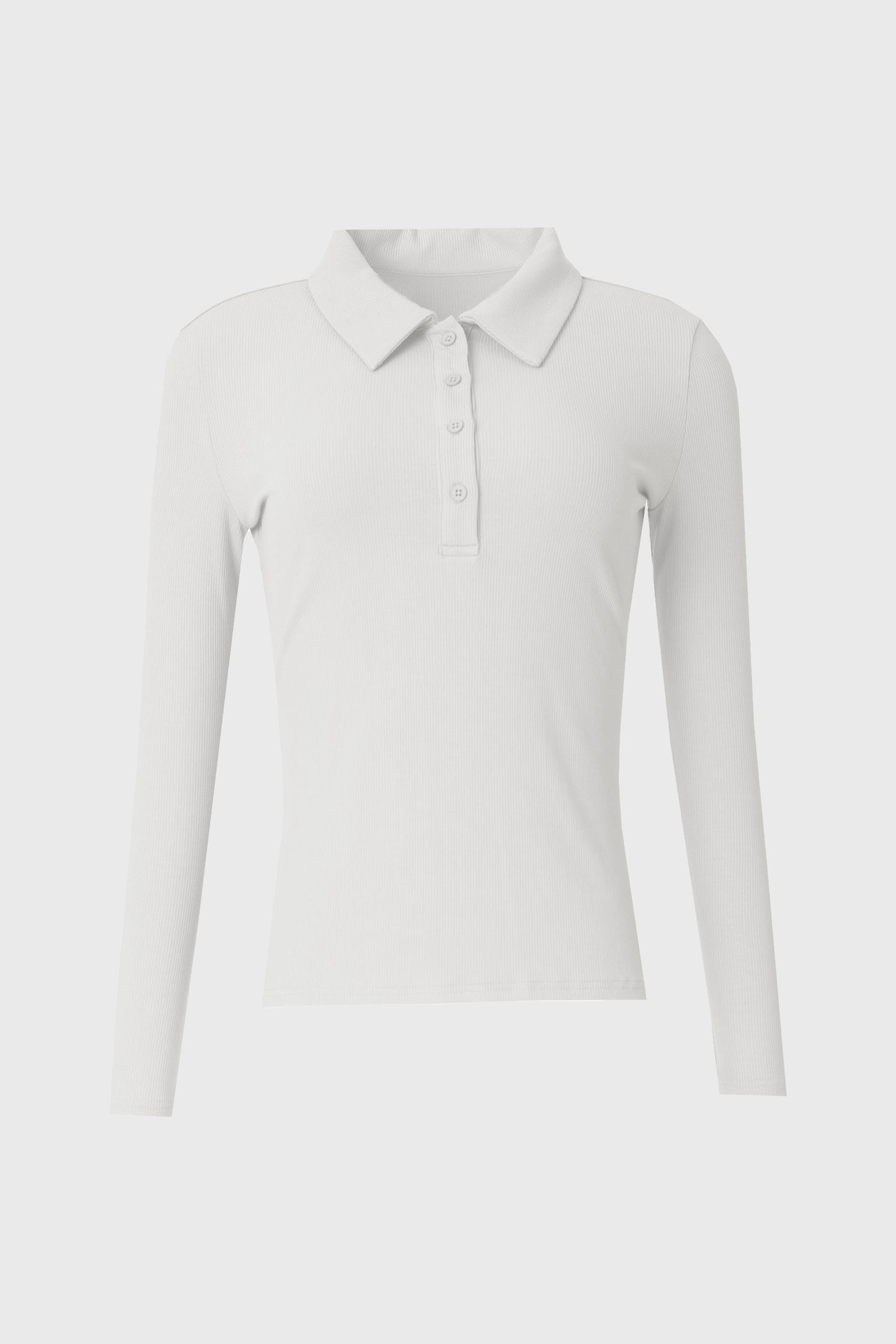 White Ribbed Polo T-Shirt