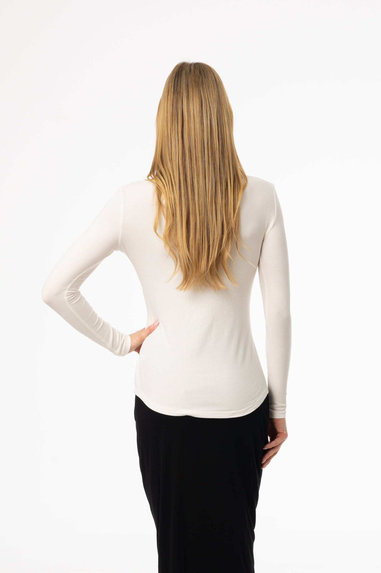 White Ribbed Polo T-Shirt