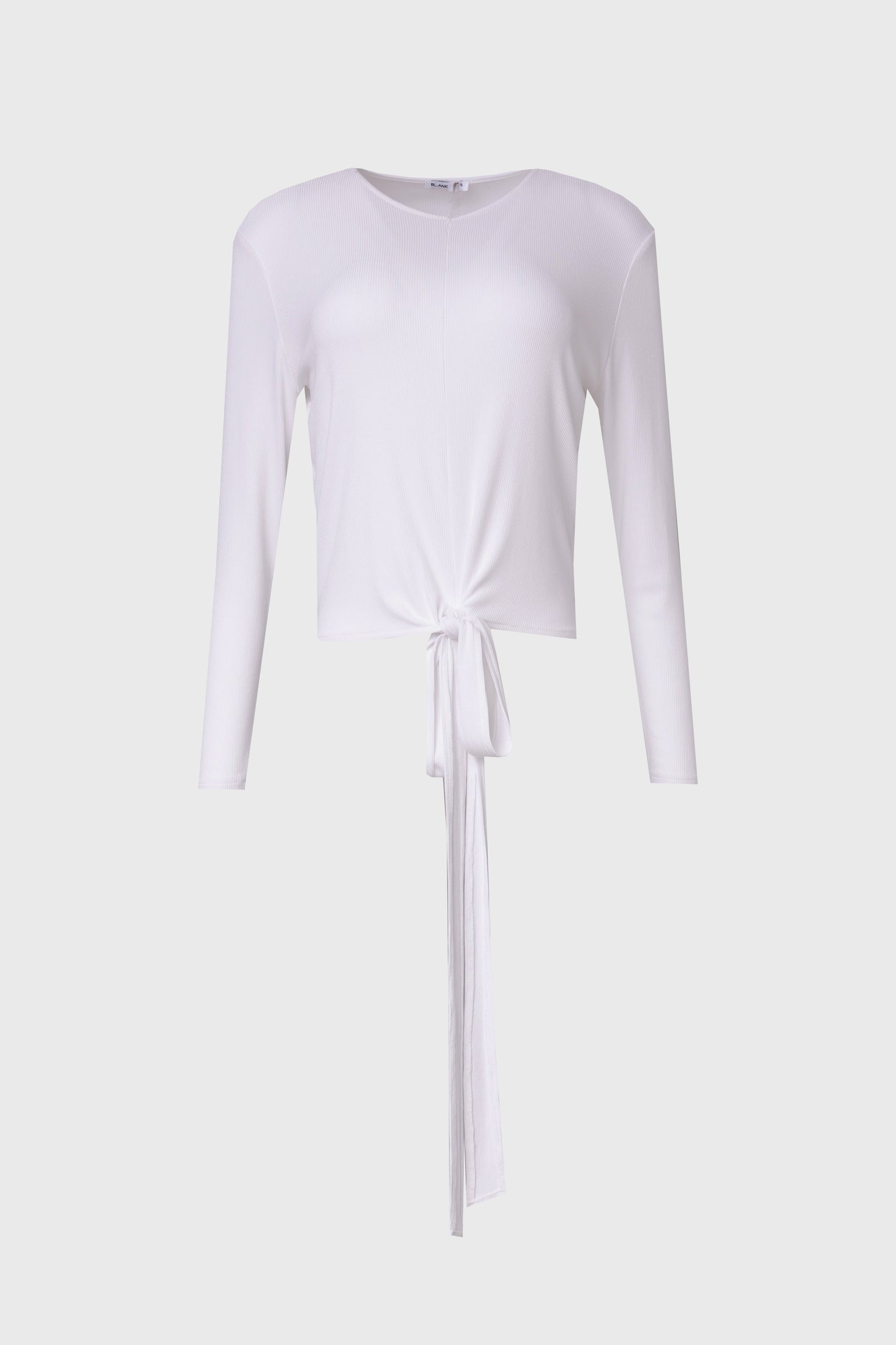 White Ribbed Tie T-Shirt