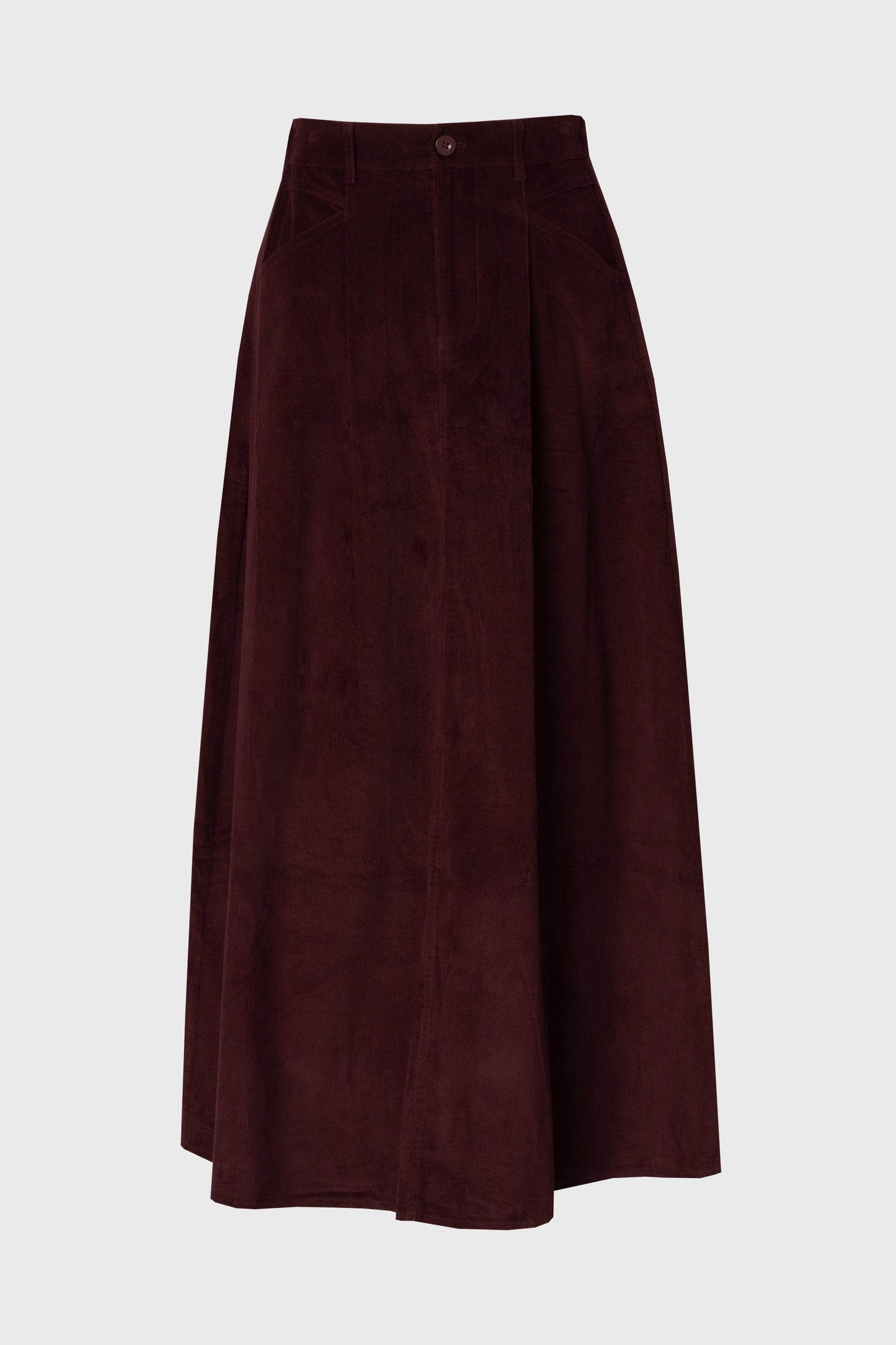 Burgundy Cargo Corduroy Maxi Skirt