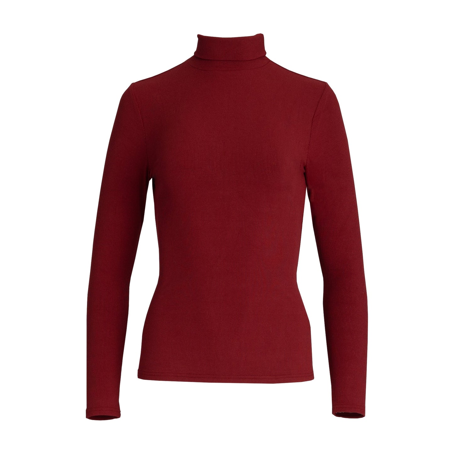 Cherry Ribbed Turtleneck Top