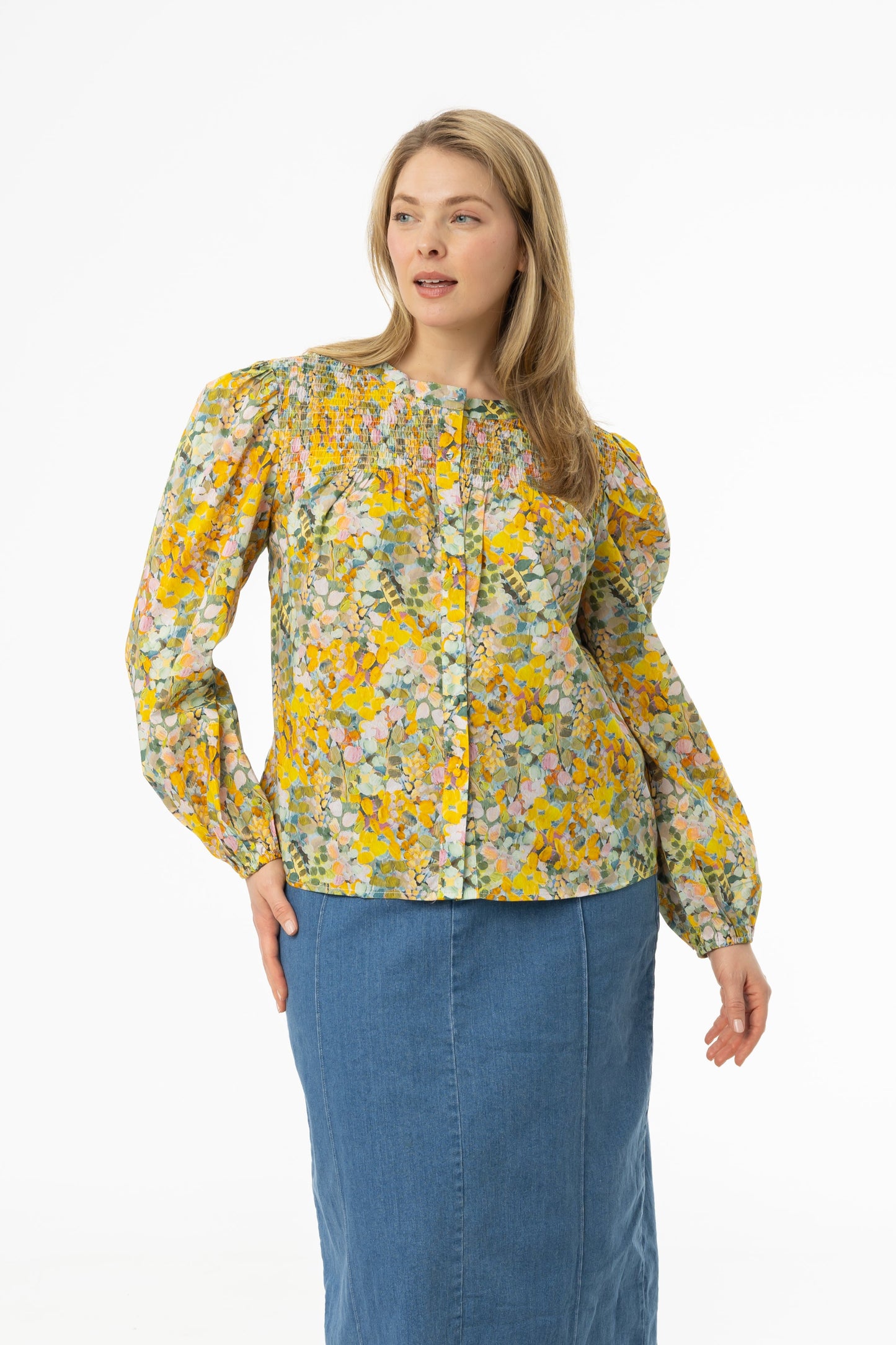 Yellow Floral Printed Blouse