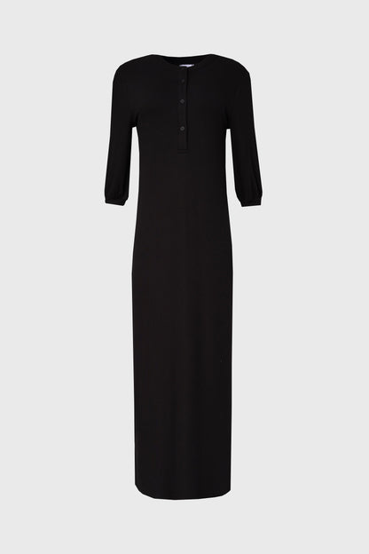 Black 3/4 Sleeve Maxi Dress