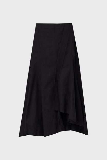 Black Asymmetrical Maxi Skirt