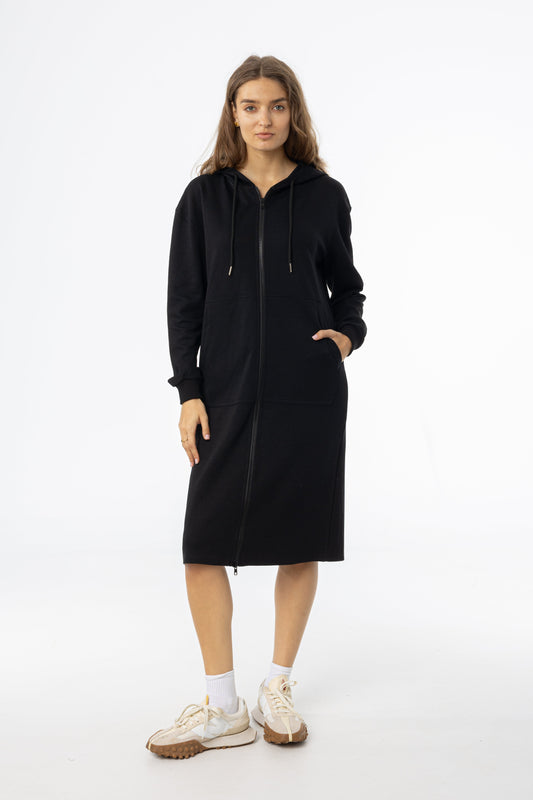 Black Basic Zipper Dress