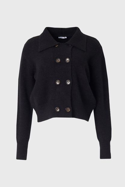 Black Double Breasted Sweater