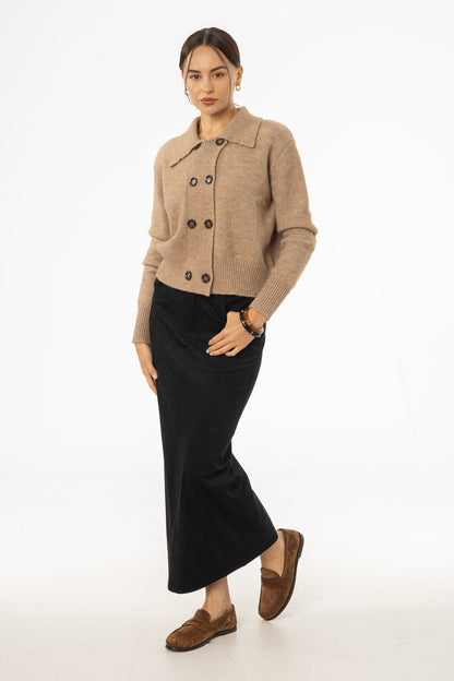 Black Everyday Microsuede Skirt