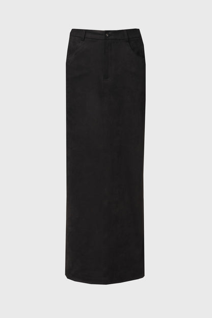 Black Everyday Microsuede Skirt