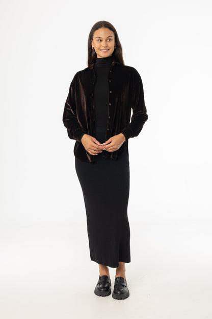 Black Knit Maxi Skirt