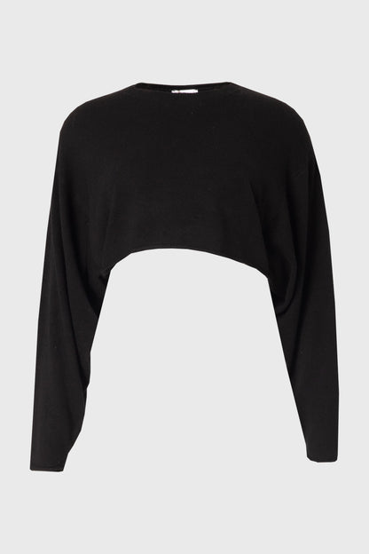 Black Overlay Knit Sweater