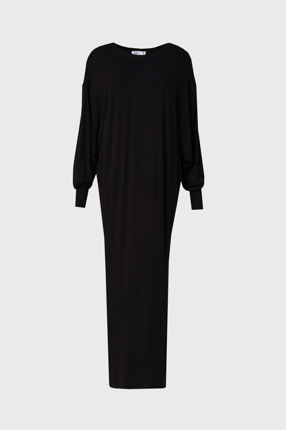Black Oversized Dolman Sleeve Maxi Dress