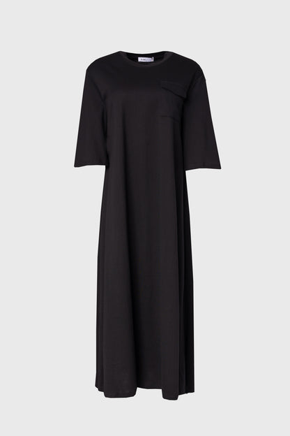 Black Pocket Tee Shirt Maxi Dress