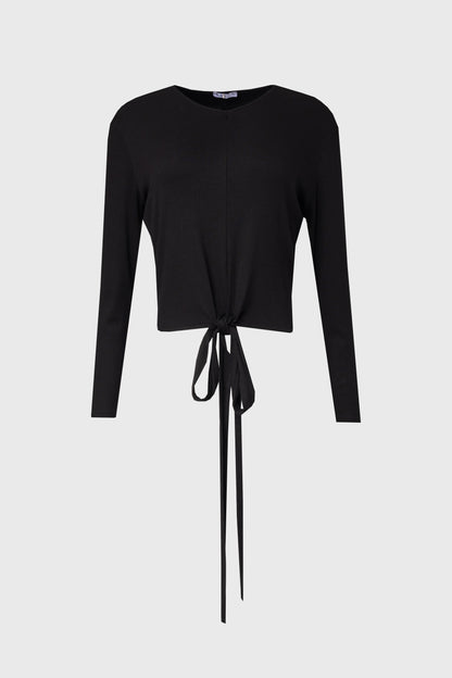 Black Ribbed Tie T-Shirt