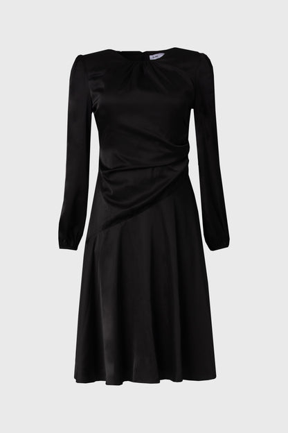 Black Side Draped Dress