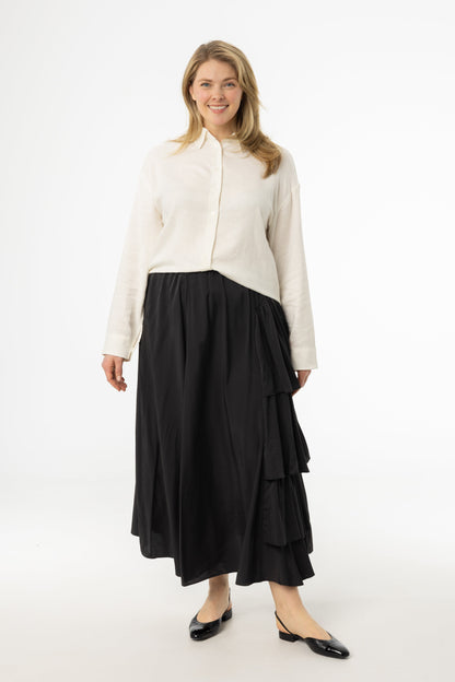 Black Side Ruffle Skirt