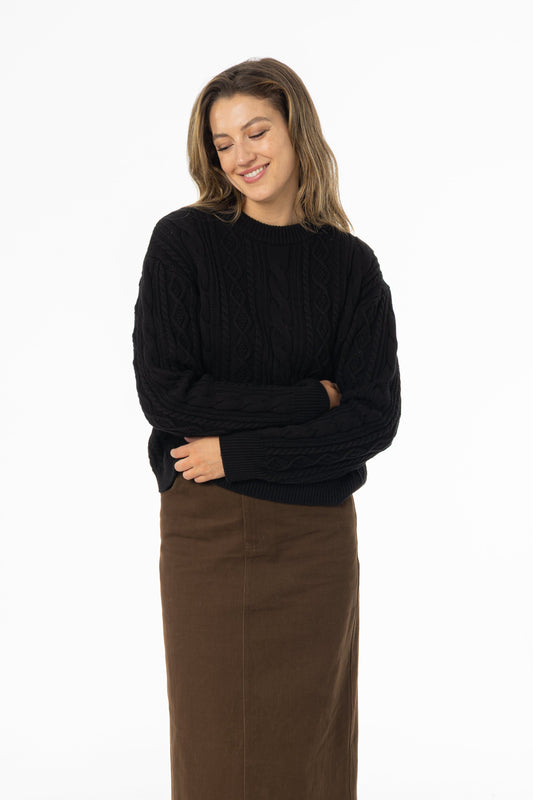 Black Tri Knit Sweater