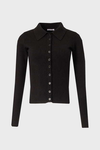 Black Waisted Cardigan