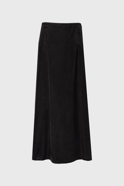 Black A-Line Zipper Slip Skirt