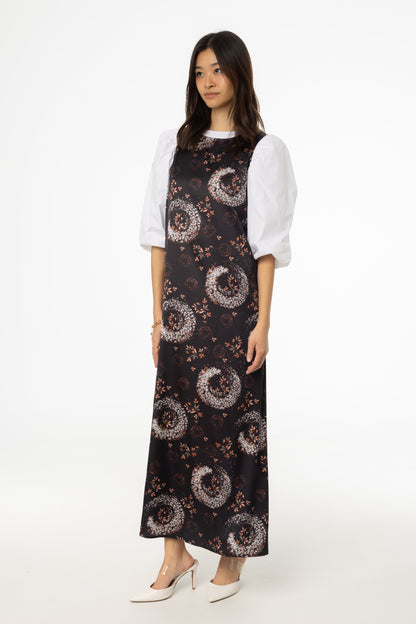 Black and Pink Printed A-Line Slip Jumper