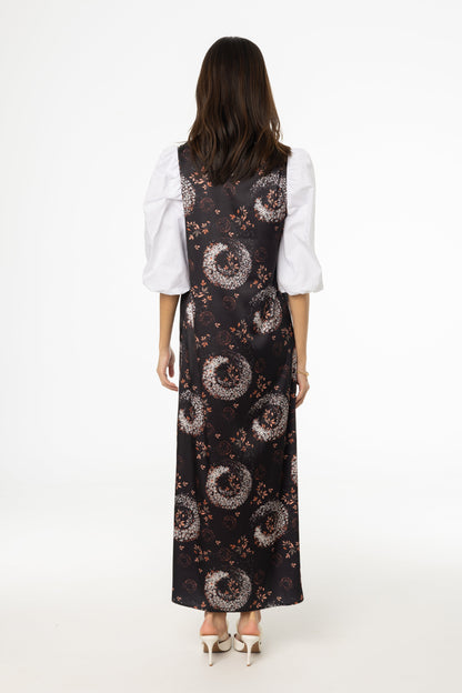 Black and Pink Printed A-Line Slip Jumper