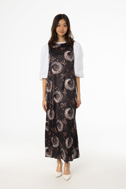 Black and Pink Printed A-Line Slip Jumper