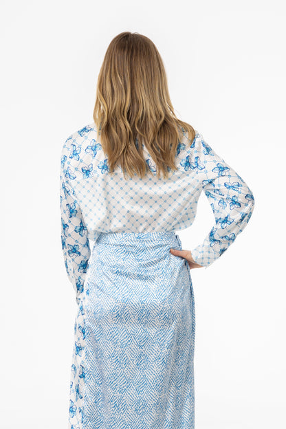 Blue Printed Blouse
