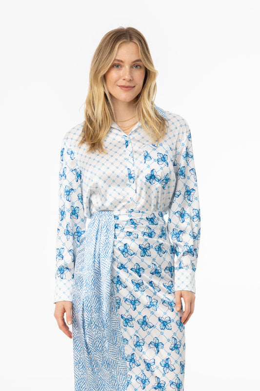 Blue Printed Blouse