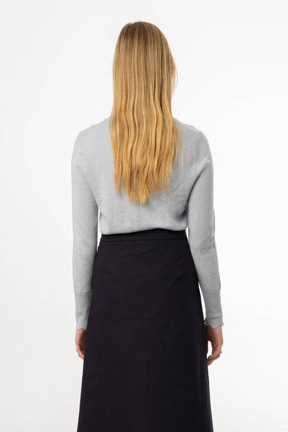 Blue Scalloped Thin Knit Top