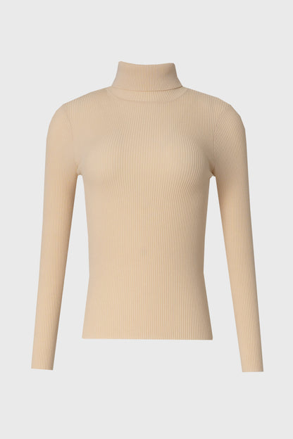 Bone Basic Ribbed Knit Turtleneck