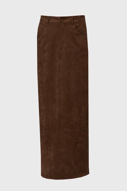 Brown Everyday Microsuede Skirt