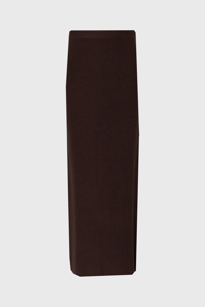 Brown Knit Maxi Skirt