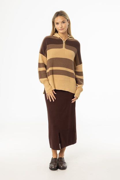 Brown Knit Skirt Legging