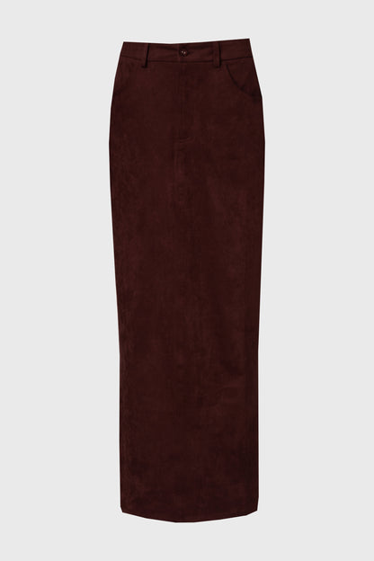 Burgundy Everyday Microsuede Skirt