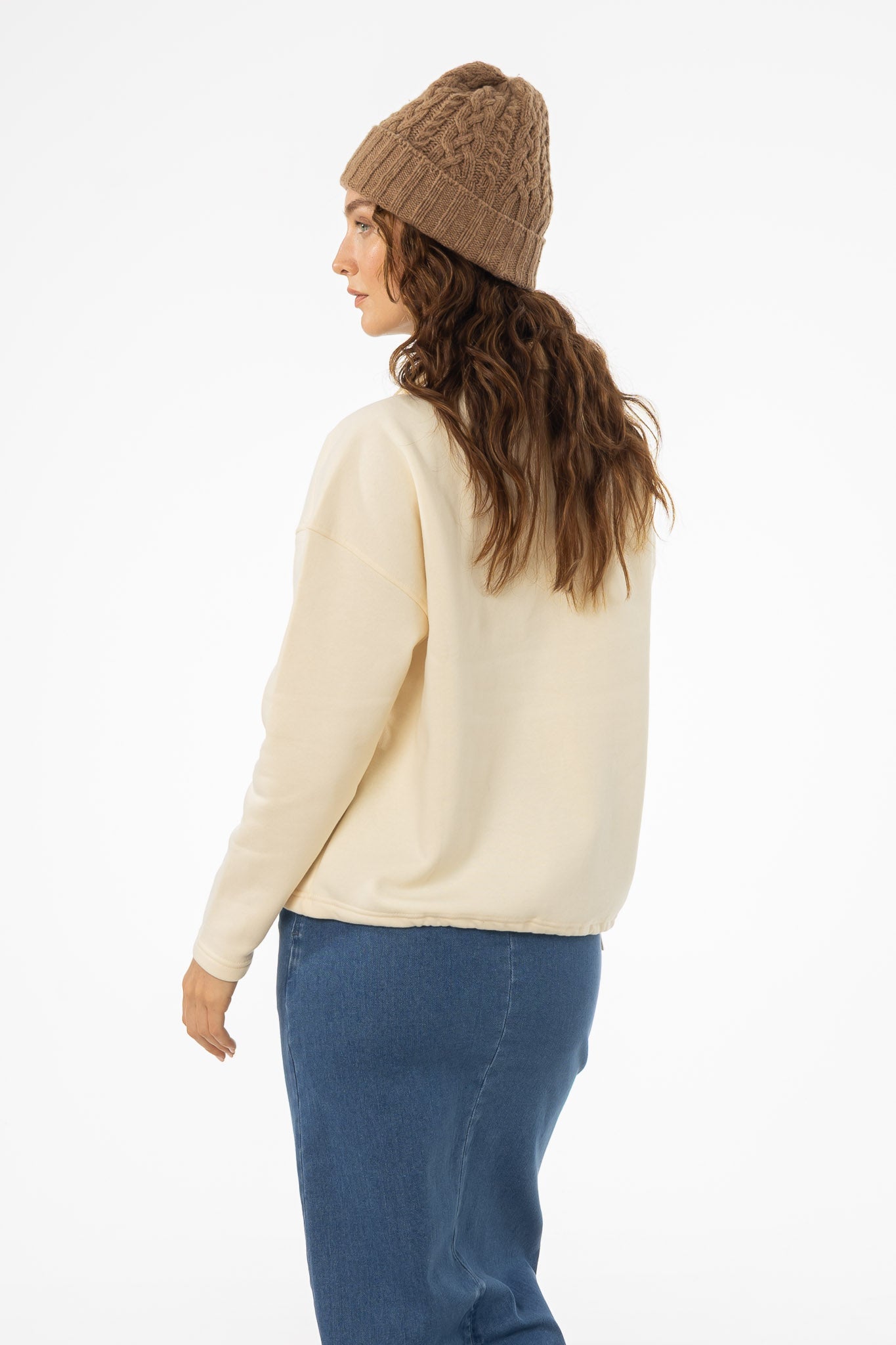 Cream Quarter Zip Sweater