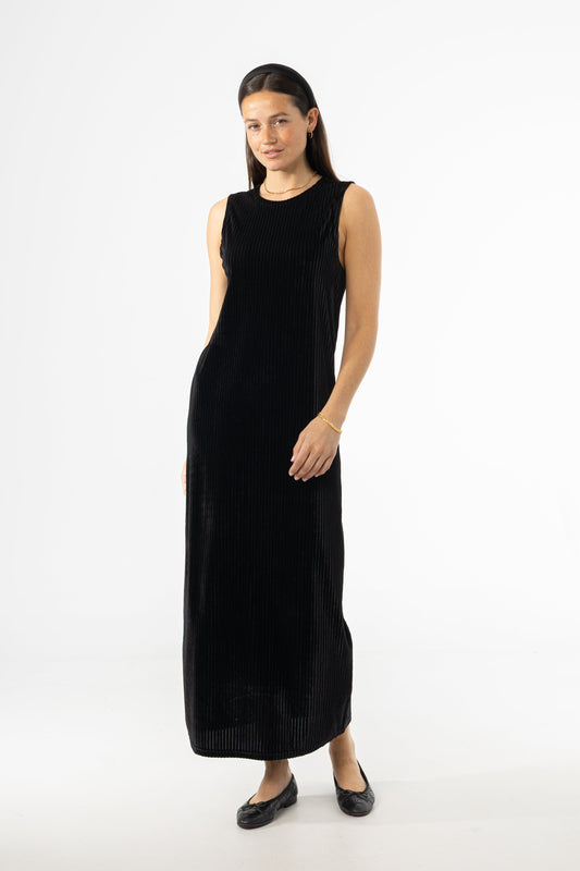 Black Ribbed Velour Jumper