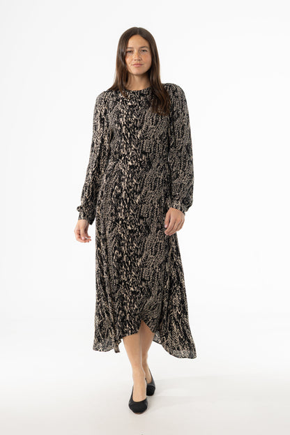 Black Multi Puff Shoulder Maxi Dress