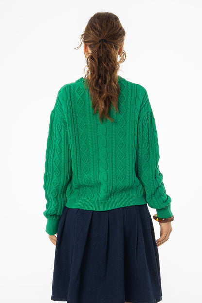 Green Tri Knit Sweater